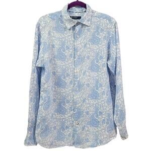 Cremieux Men's‎ Linen Paisley Button Front Shirt Size M